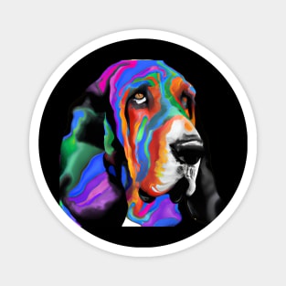 Bloodhound Dog Rainbow Painting Magnet